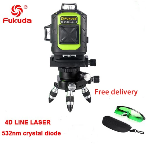 4GJ 532nm green 1 Фукуда бренд 12 линии 3D MW-93T-3GX лазерный уровень наливные 360 горизонтальный и вертикальный крест супер мощный зеленый лазер луч линии - Цвет: 4GJ 532nm green 1
