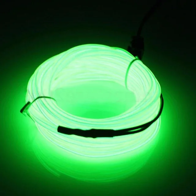 Green New1m 2 м 3 м 5 м неоновый светильник EL Wire 3 режима 10 цветов Светодиодная лента светильник с контроллером для автомобиля Танцевальная вечеринка велосипед декоративный светильник ing - Испускаемый цвет: Green