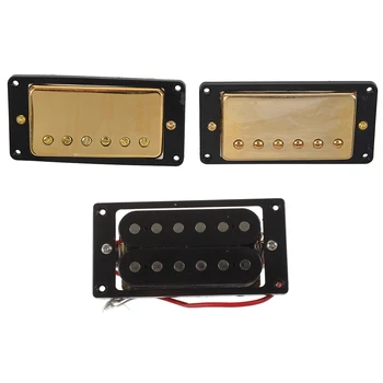 

2Pcs Black Humbucker Double Coil Electric Guitar Pickups + Frame Screw & 1 Set Humbucker Pickup Gold for Gibson Les Paul