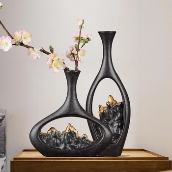 

Ceramic material new Chinese Zen vase fashionable and generous living room TV cabinet flower arrangement decoration