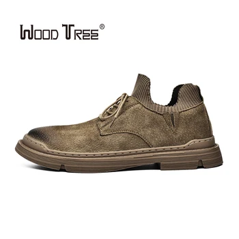 

WOODTREE Men's Sneakers Casual Shoes Suede Sneakers Men's Sneakers Tooling Shoes High-Top Martin Boots