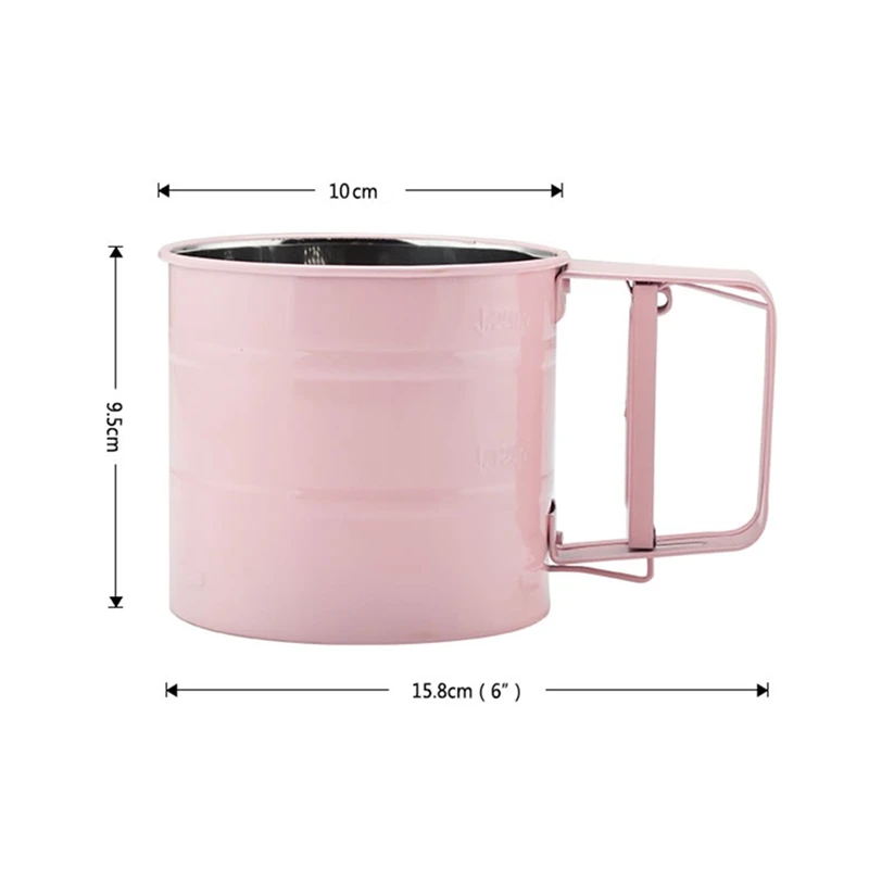 Hot XD-Stainless Steel Flour Sifter Handheld Powder Flour Sieve Icing Sugar Manual Sieve Cup Home Kitchen Baking Pastry Tools