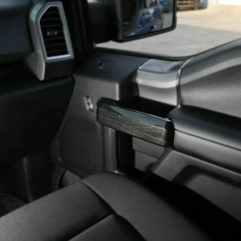 5xInterior в виде руля и дверные ручки Накладка для Ford F150 черное дерево зерна