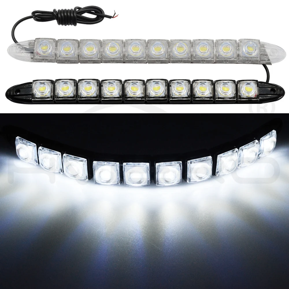 Hviero Car Styling COB DRL Fog Lights Flexible Silicone white Daytime Running Lights Auto Head Lamp Waterproof 10w Bright Led Fog Light car styling