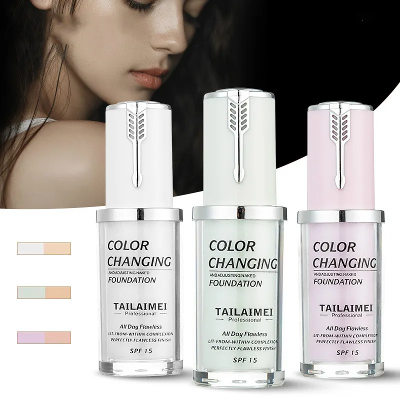 

New 40ml Temperature Changing Liquid Foundation Oil Control Concealer Cover Cream