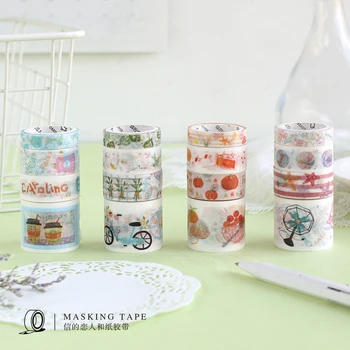 

4pcs Cute Washi Tape Set Daily life DIY Masking Tape Scrapbooking Kawaii Decorative Adhesive Tape Bullet Journal Supplies
