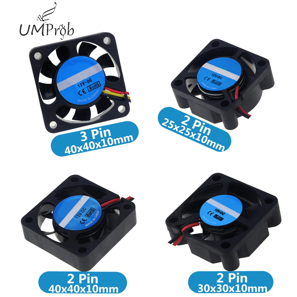 cheap DC 12V Mini Cooling Fan 2Pin 3Pin Cooler Brushless Chipset Heat Sink Small Exhaust Fan for 3D Printer Diy Kit