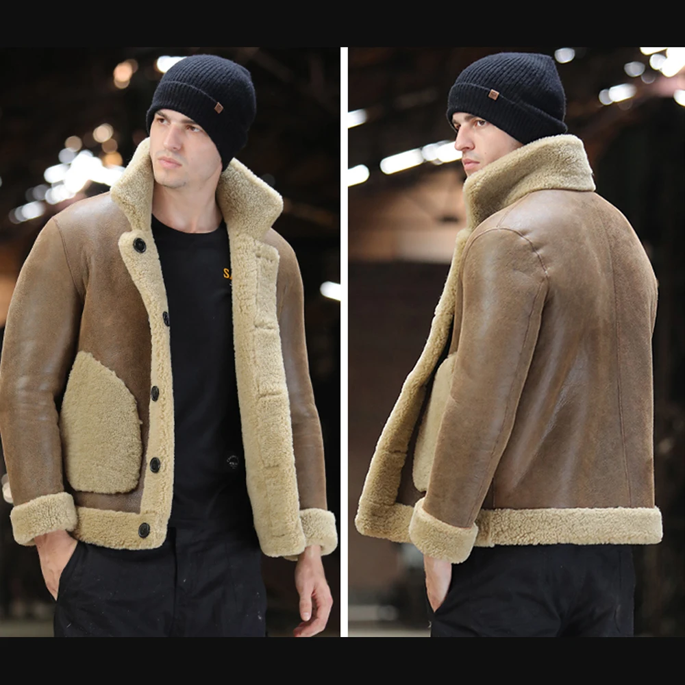 SANI натуральная кожа овчина 100% Гарантированная куртка из натурального меха