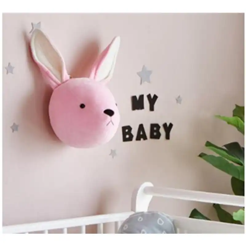 plush elephant head wall mount