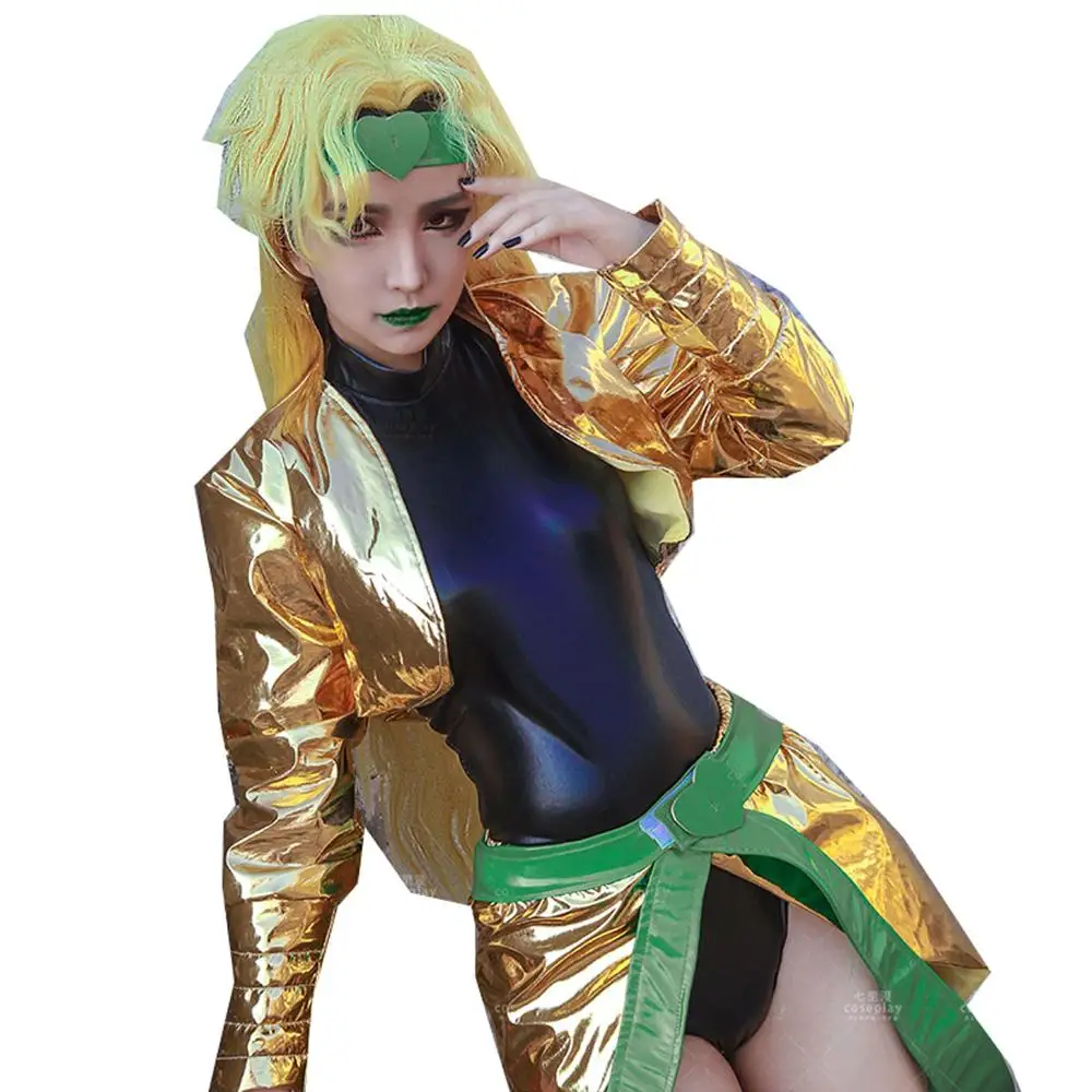 

2021 JoJo's Bizarre Adventure movie Dio Brando Cosplay Costume yellow gold costume Female Sexy Version