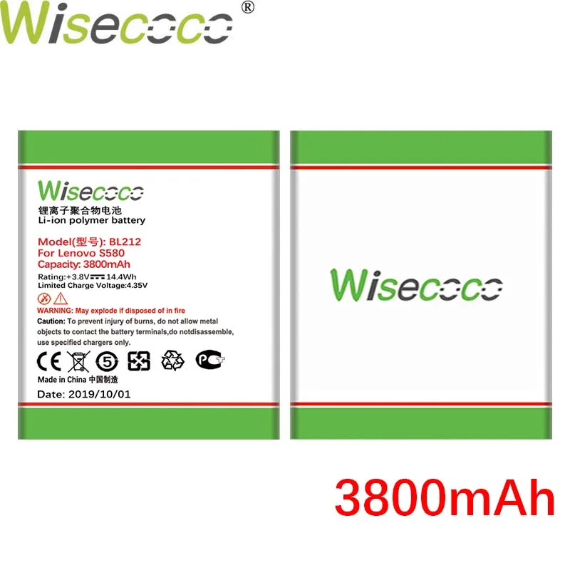 Wisecoco 3800 мАч BL212 батарея для lenovo S8 S580 A708T A628T A620T A780E A688T S898t телефон новейшего производства+ номер отслеживания
