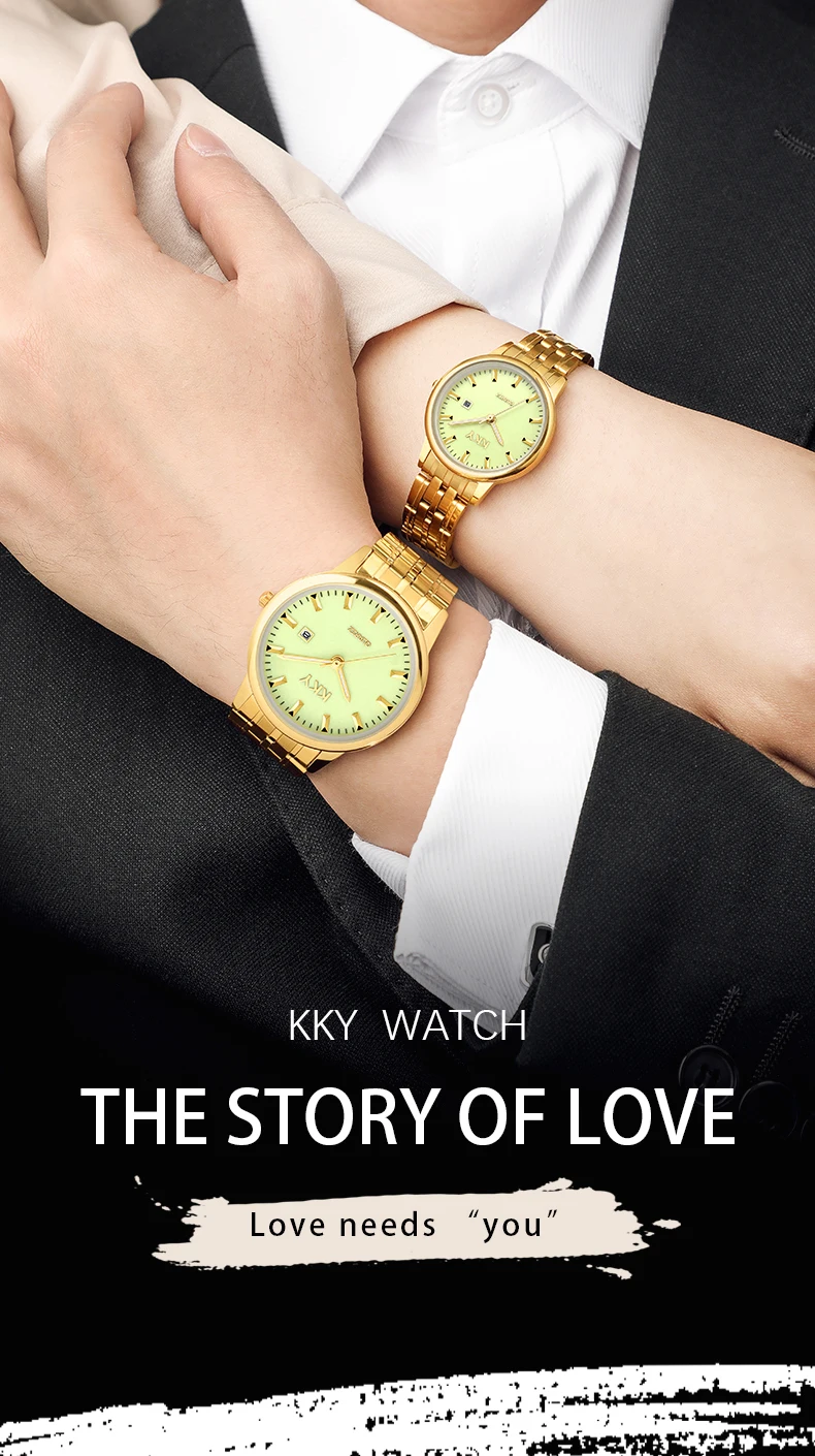 KKY New Brand Creative Golden Briquette Design Quartz Men Women Watches Relogio Masculino Luxury Wrist Watches Female Male Clock