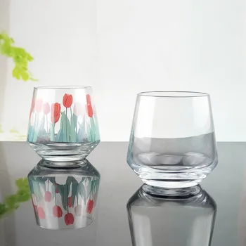 

400ml Transparent Coffee Mug Lead-free Glass Cup Breakfast Milk Tea Juice Wine Cup Home Office Heat-resistant Drinkware 1Pcs