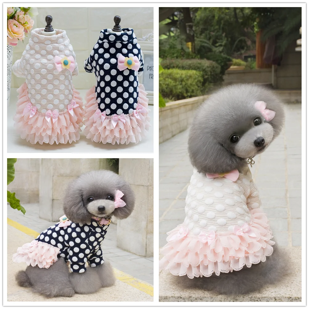 New Ladies Style Pet Dog Winter Dress Coat Jacket Clothes Small Dog