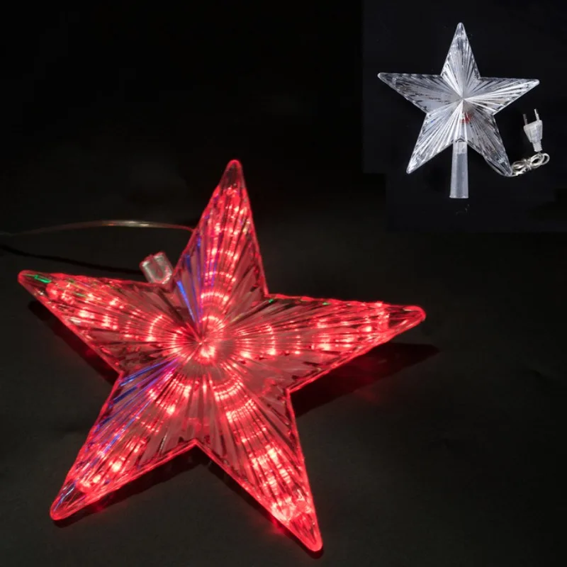 Светодиодный макушка для новогодней елки звезда Рождественская елка украшение в виде звезды Estrelinhas Adornos De Navidad Eve украшения