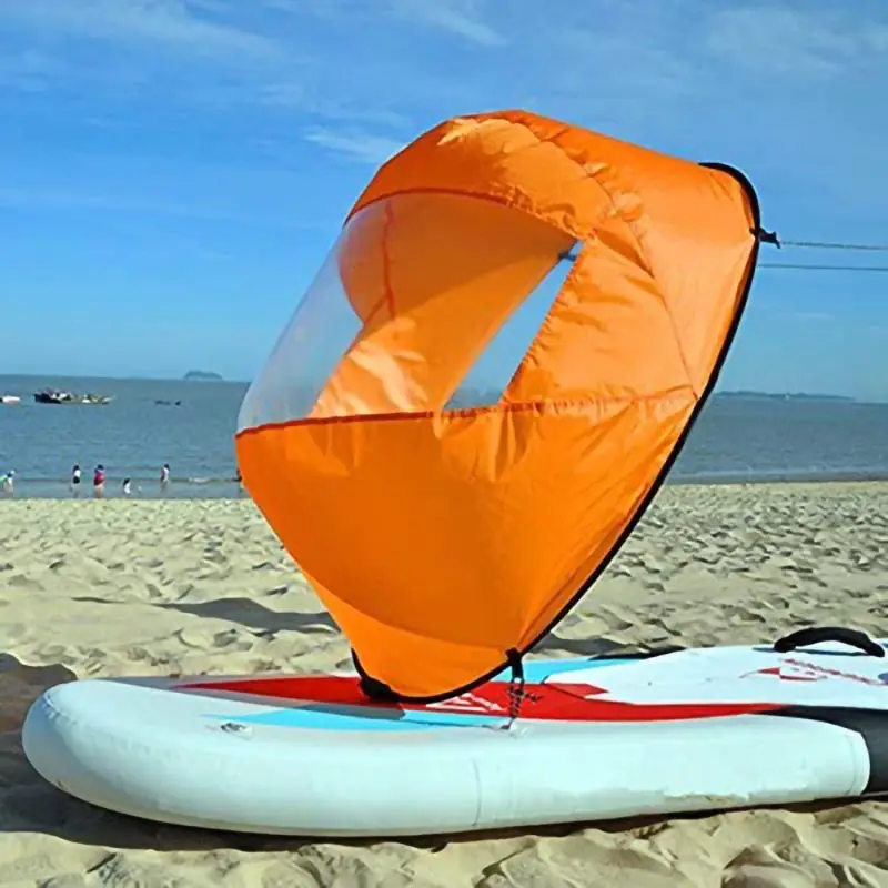 

Lightweight 42"/108cm Kayak Rowing Boat Foldable Wind Sail Canoe Sup Paddle Board with Clear Window Drifting Boating Accessory