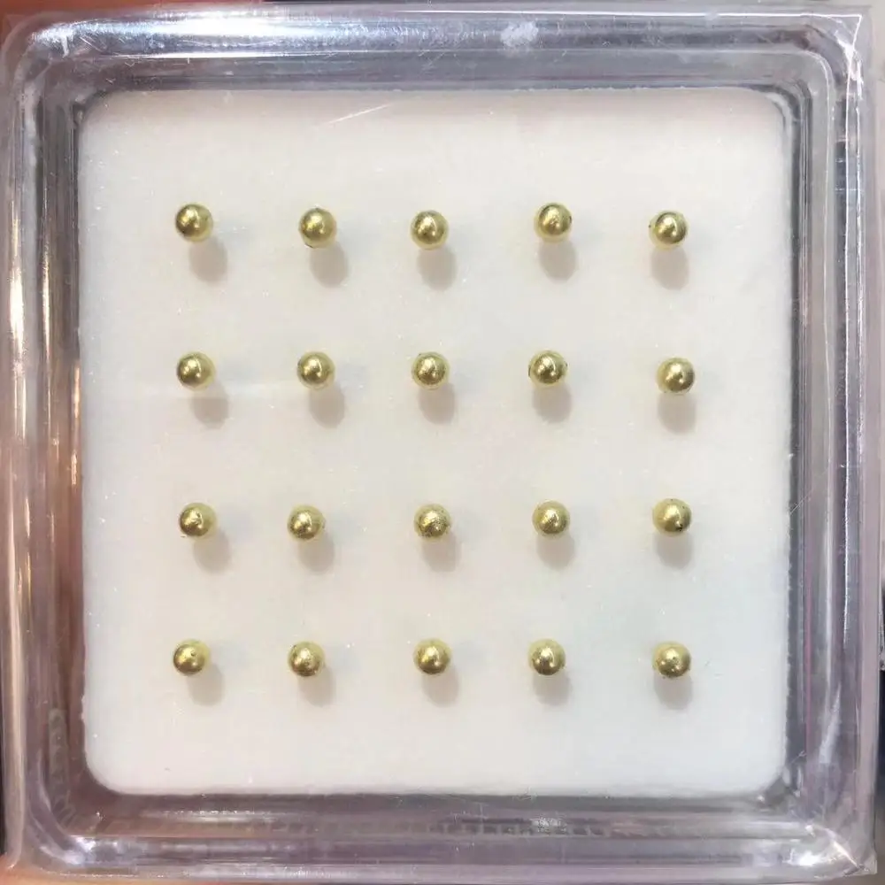 3,0 мм 20 шт teile/satz gerade post Nase pin 925 пробы Silber nasenstecker золотого цвета - Окраска металла: ball end