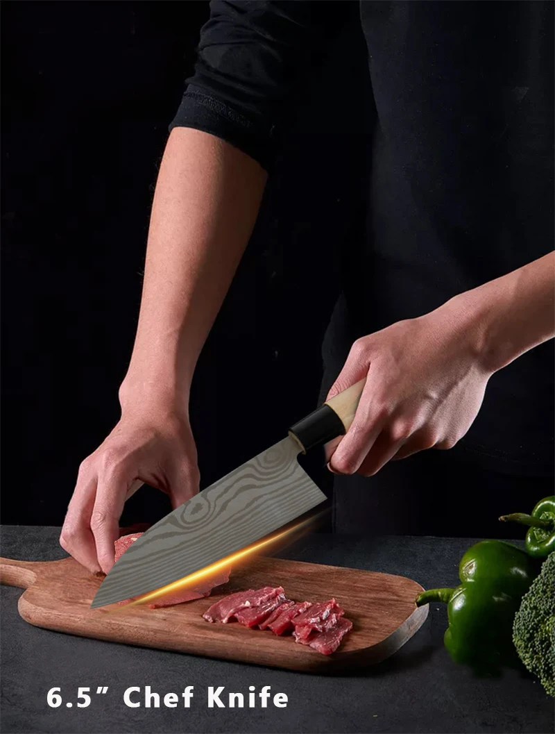 Набор кухонных ножей из дамасской нержавеющей стали 9 ''Sashimi 6,5'' Santoku разделочный нож шеф-повара нож из кости рыбы овощи суши мясо ножи