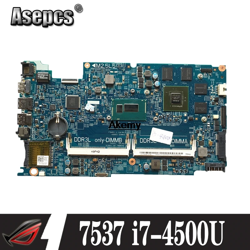 

DOH50 MB 12322-2 PWB:KJ7NX placa base original para DELL 7537 5GRP2 Laptop motherboard CPU SR1EB I7-4500U 100% test ok