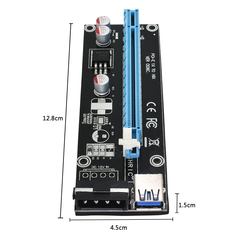 10 шт. Райзер карта Tishric Ver006 60 см Usb 3 0 Pci e Express 1x до 16x Sata на 4pin Ide питание для майнера