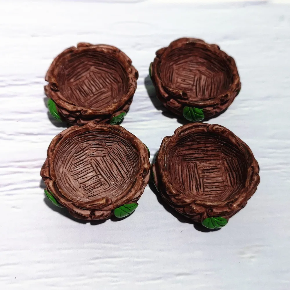 4pc nest A Комплект из 4 предметов милые маленькие птички животных фигурка-модель дома орнамент стеклянный Декор миниатюрный Ремесло Сад Фея Украшения DIY аксессуары - Цвет: 4pc nest A