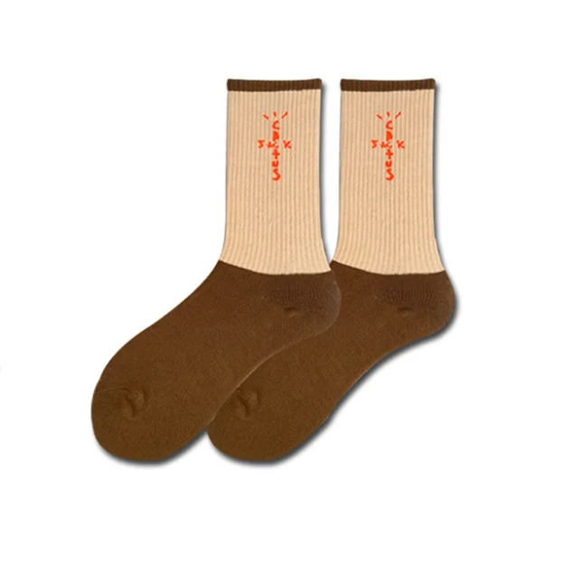 Men socks Travis Scott Skate Crew Socks Men Sport Travis Scott Cactus Jack Bandanas Socks Streetwear Hip Hop gifts for men G05