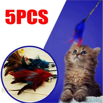 

Quality Pet 5PCS REFILLS for Da Bird feather Wand Cat Kitten Interactive Toys Refill Home Cat Feather Toy Drop Shipping