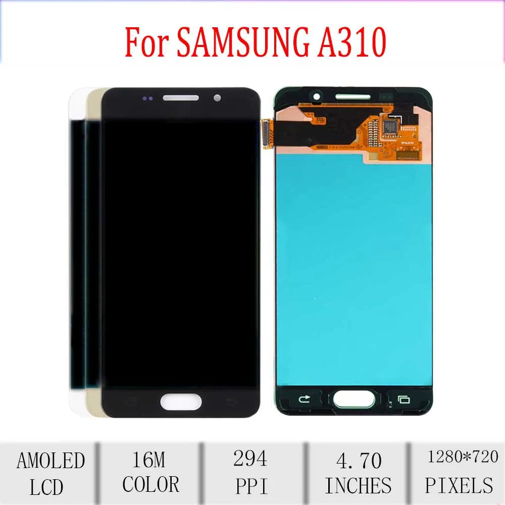 

Amoled For SAMSUNG A310 LCD Display Touch Screen Digitizer Assembly For Samsung Galaxy A3 2016 Display Replacement A310F A310M