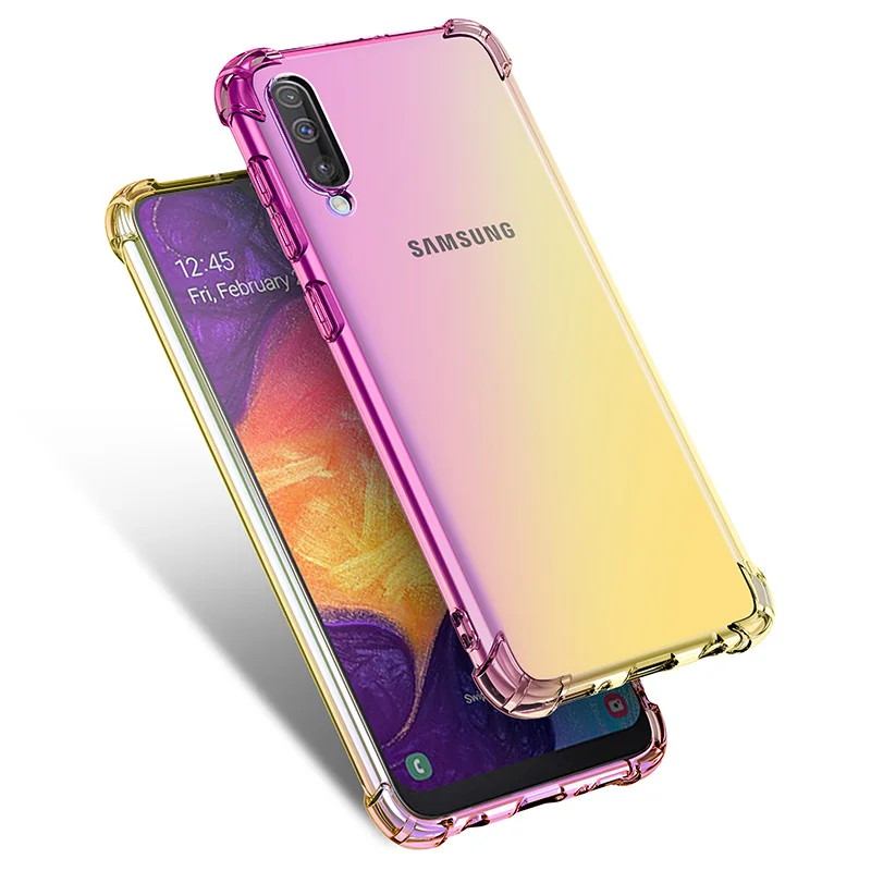 Градиент бампер чехол для samsung Galaxy A70S A70 A50 A5 A6 A7 A8 A9 Star Lite Pro Plus A730 A750 A9S A8S A6S A70S A30S M40