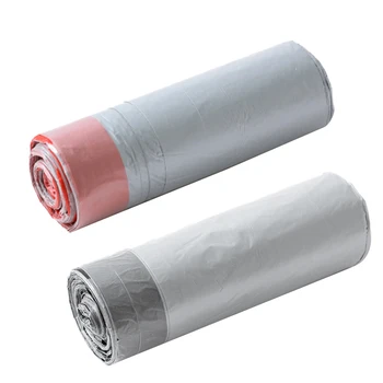 

5 Rolls Home Kitchen Bathroom Thick Plastic Drawstring Trash Bag Double-Seam Leakproof Strong Trash Bag Garbage Bags