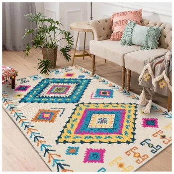 

Apartment carpet mat American national style carpet for living room tea table sofa carpet custom geometric carpet faux fur rug