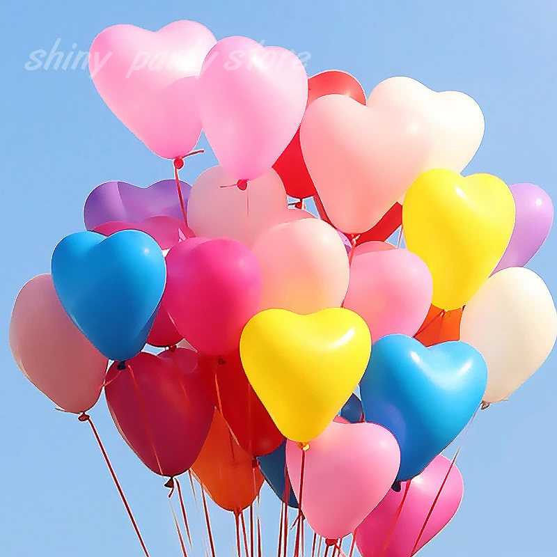 10inch 20/30pcs Love Heart Latex Balloons Wedding Decoration Celebration Valentine's Day Birthday Party Helium Balloon