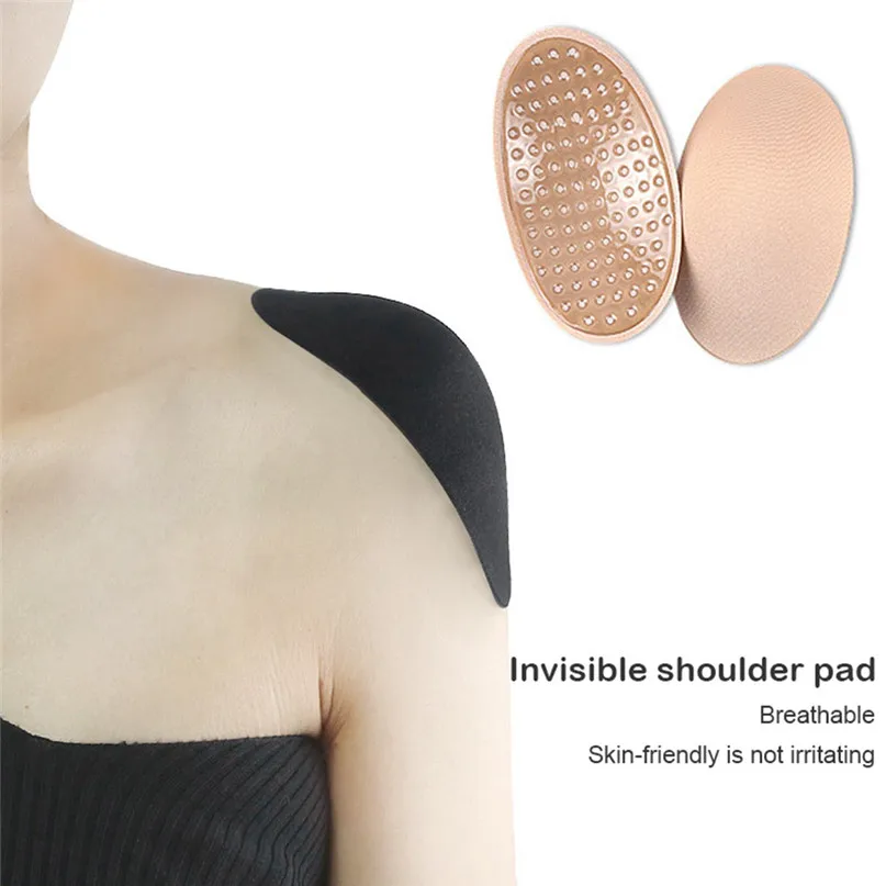 1 Pair Invisible Soft Silicone Lycra Shoulder Push-up Pads Adhesive Enhancer Pads Non-slip Shoulder Pads Pain Relief #30N27 (5)