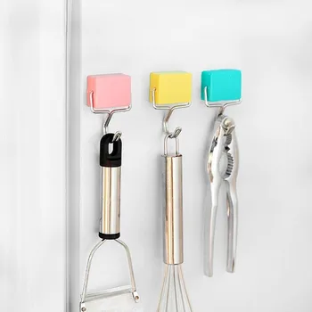 

Super Suction Magnetic Hook Up Seamless Microwave Refrigerator Magnet Hook Without Nail Home Storage Kitchen Organizer Hooks