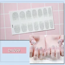 Lamemoria, 14 стикеров/листов, наклейки для ногтей, красота, дизайн ногтей, блестящие Типсы, полное покрытие для ногтей, фольги, сделай сам, клейкие наклейки, аксессуары, DA069-099