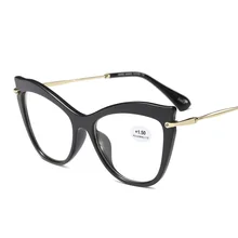 Модные шикарные сексуальные большие очки для чтения «кошачий глаз» Женские Ретро винтажные удобные лупы дальнозоркие очки Металлическая рукоятка+ 1