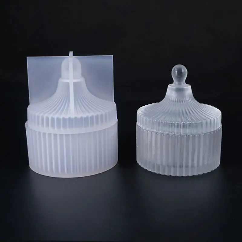 

SILICONE Mold diy crystal Epoxy Molds Round Stripe Jewelry Storage Box Making