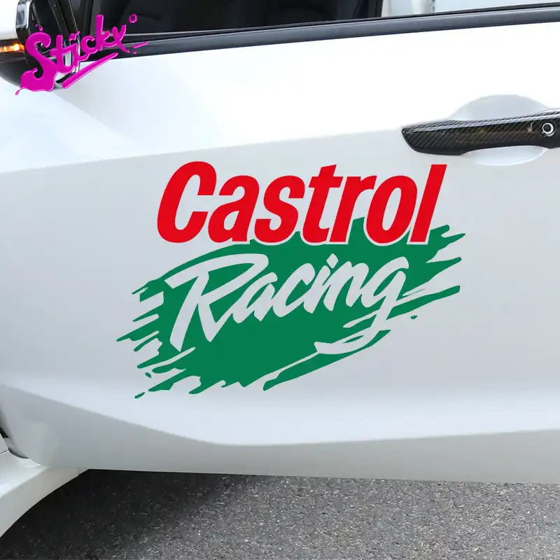 Castrol Huileレースバッジブランド車のステッカーデカール装飾防水日焼け止め窓壁ビニール 車のステッカー Aliexpress