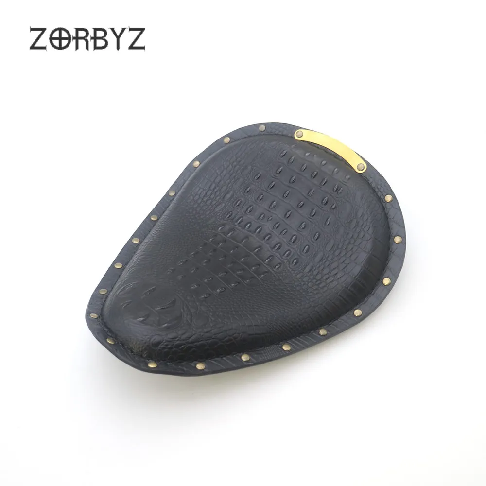 ZORBYZ мотоциклетные Ретро Черный крокодил искусственная кожа стиль Solo сиденья весна и кронштейн для Harley Yamaha Kawasaki Honda