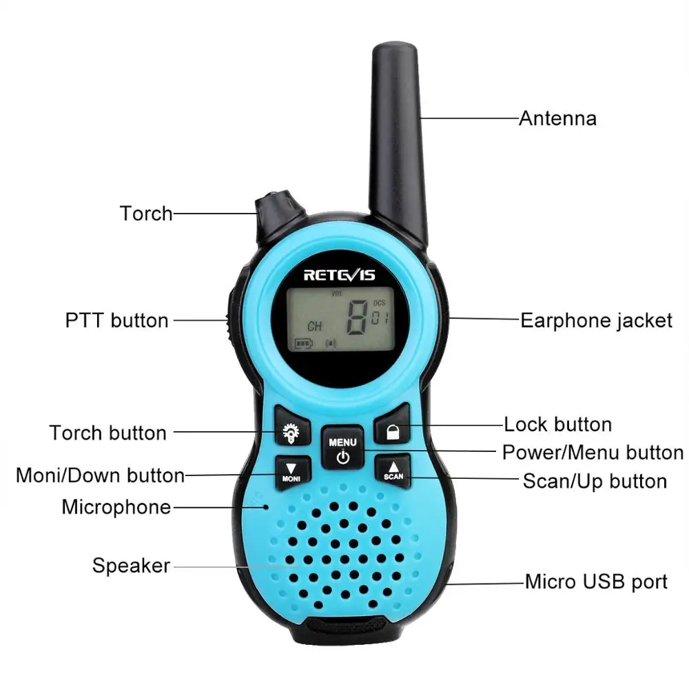 2 шт. Retevis RT638/RT38 PMR 446 двухстороннее радио PMR VOX фонарик usb зарядка портативная рация Рождественский подарок мини рация