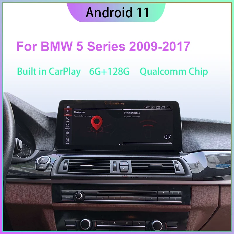 Экран 10 25 дюйма на Android 11 для BMW Series 5 F10 F11 2011-2017 CIC/NBT с GPS-навигацией Wi-Fi