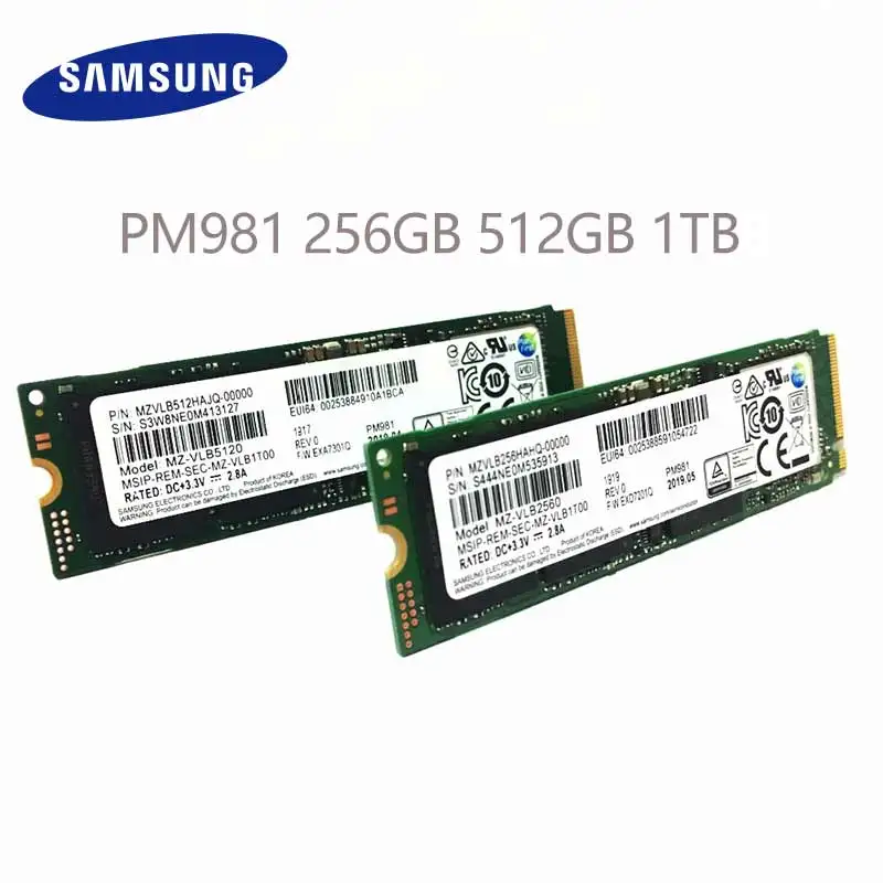 SAMSUNG SSD M.2 PM981 256 ГБ 512 ГБ 1 ТБ твердотельный жесткий диск внутренний диско Дуро TLC M2 SSD NVMe PCIe 3,0x4 NVMe ноутбук