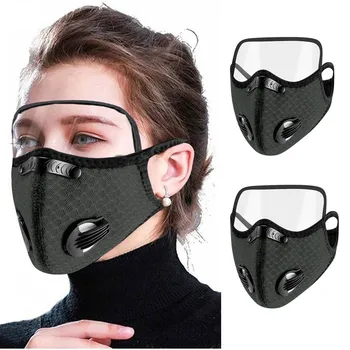 

Breathable Mouth Mask With 1 Filter Unisex Protection Mask With Eyes Shield masque breathable Health Care Face Mouth cover Mask