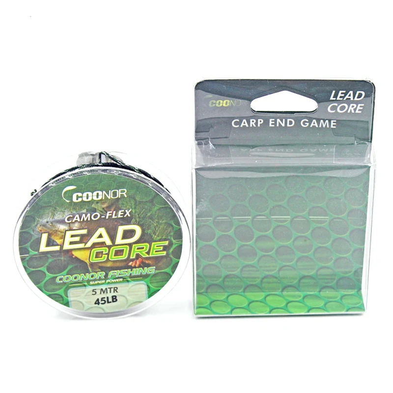 35lb 45lb 55lb 5 м камуфляжная кофейная леска для карпфишинга Leadcore плетеная линия волос установки Ho ok Link свинцовый сердечник снасти