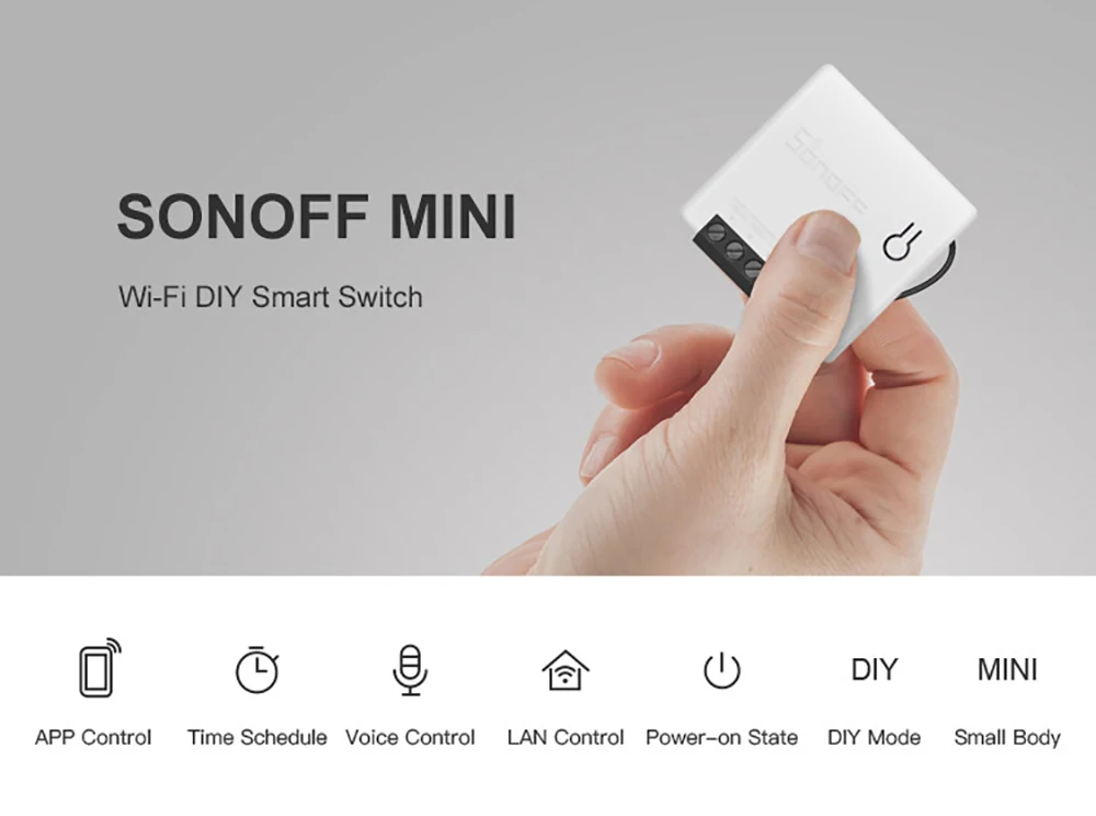 SONOFF Мини WiFi DIY умный переключатель дистанционного управления двухсторонний внешний переключатель совместим с Alexa Google Home Smart Switch