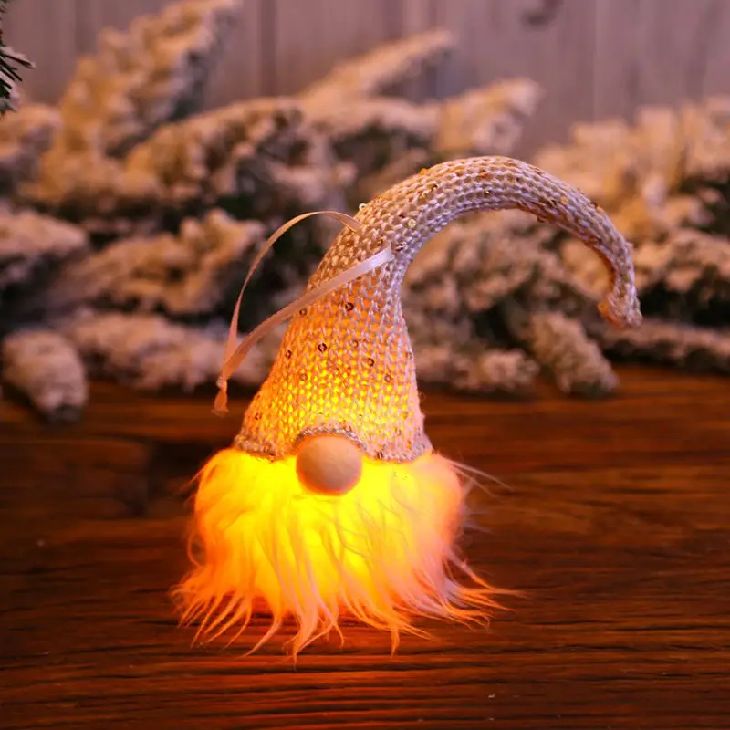 

Christmas Hanging Ornament Lighting Dwarf Doll Xmas Tree Night Light Decorative Glowing In the Dark