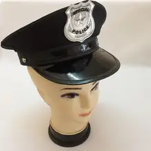 Casquette de Police octogone 1 pièce, chapeau de Police classique pour adultes, chapeau militaire, casquette de spectacle de scène pour fête, Cosplay, spectacle, mascarade (noir)