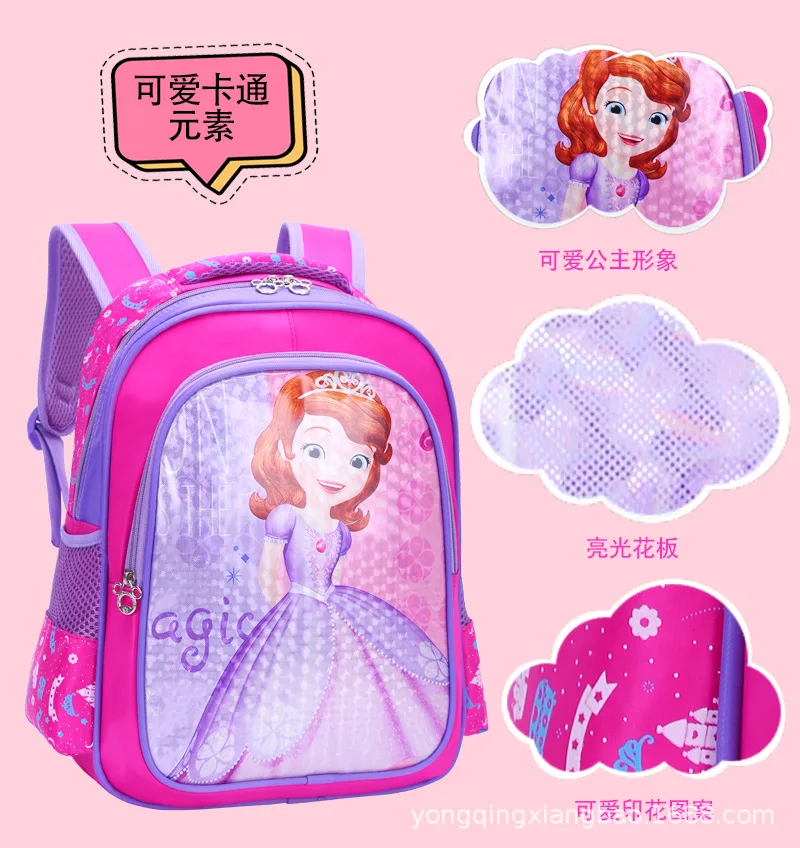 Disney/ рюкзак принцессы для мальчиков и девочек 1-5 лет, школьные сумки, светящаяся печать, мультяшная замороженная София, милая детская сумка на плечо