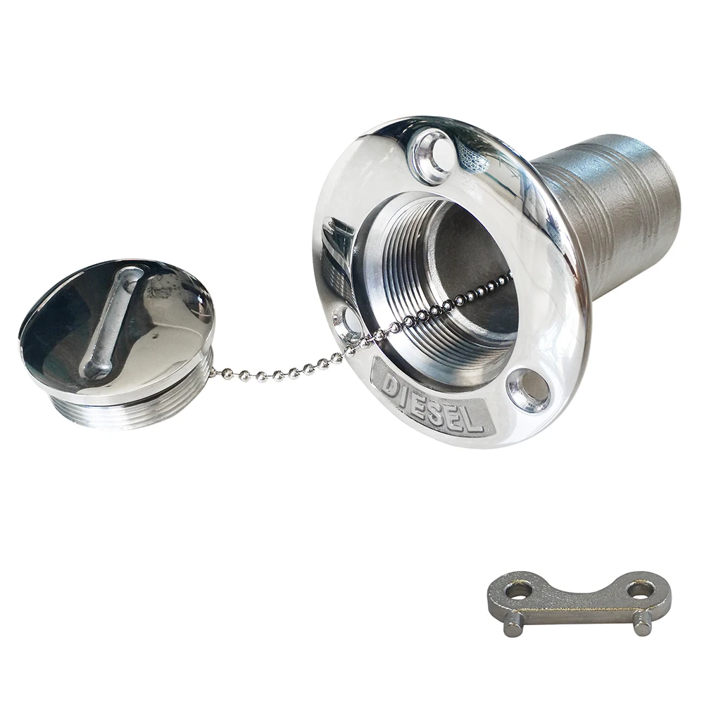 

2"(50mm )Boat Diesel/Fuel/Water/Gas/Waste Deck Fill/Filler with Key Cap Marine 316 Stainless Steel Hardware