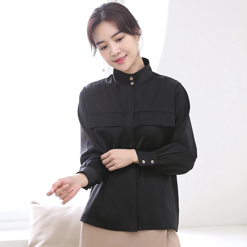 

New autumn and winter 2020 Plaid top women's long sleeve shirt women's design sense of minority shirt